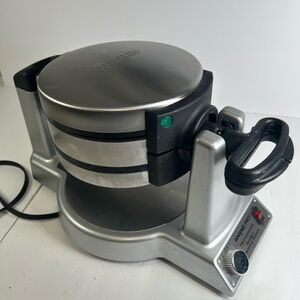 Waring double waffle maker stainless steel EUC WMK600